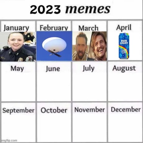 2023 calendar memes