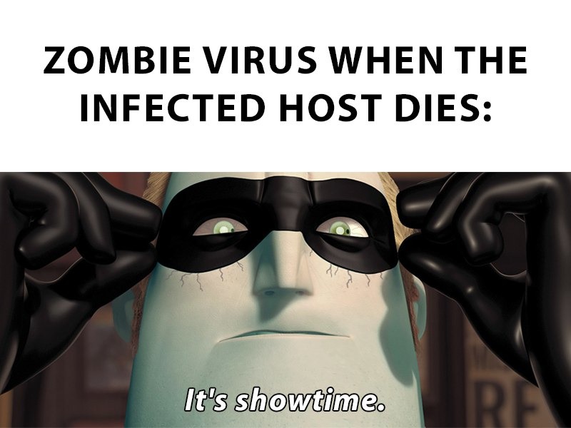 When the zombie dies and the real party begins - meme