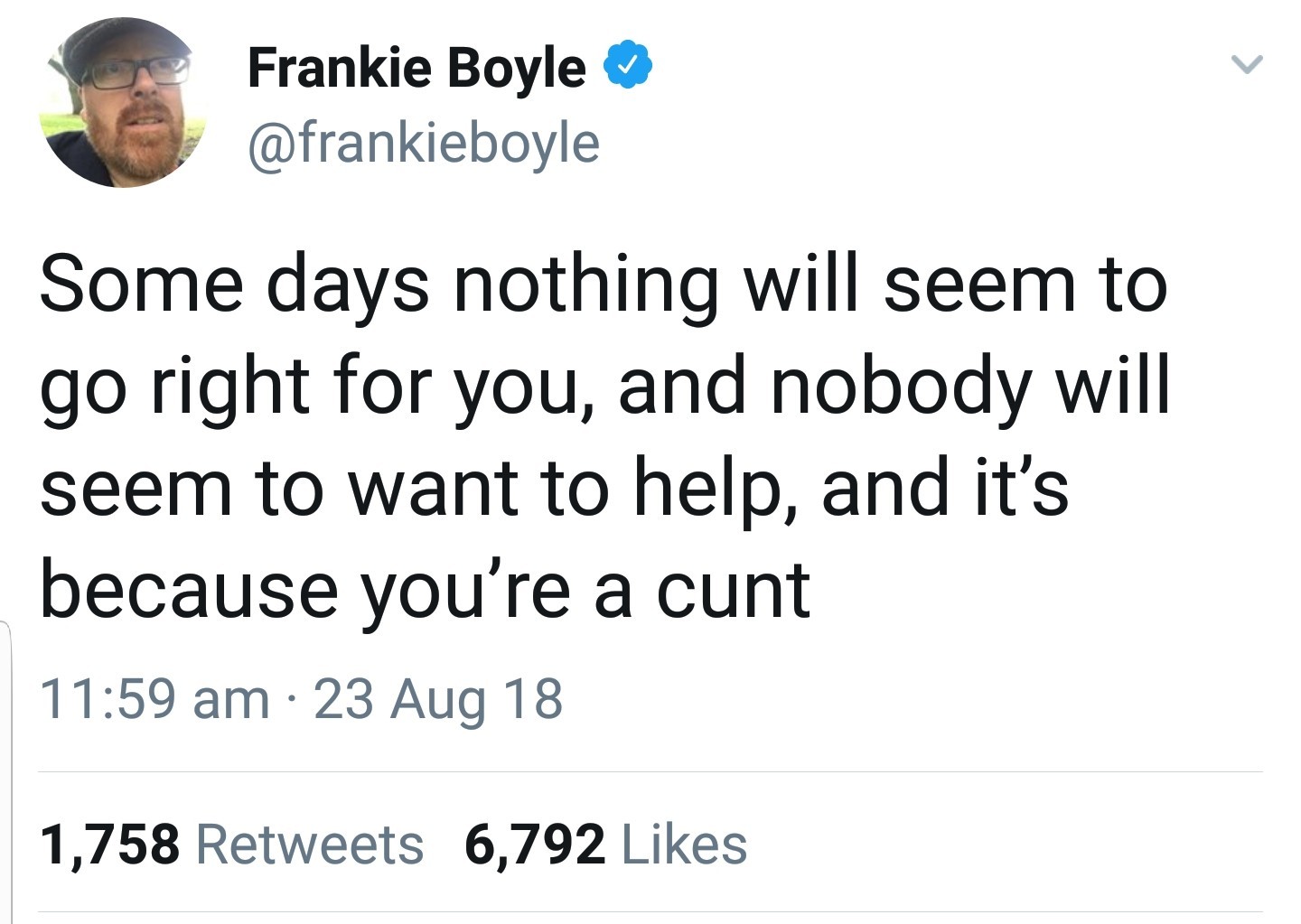 Frankie Boyle is my spirit animal - meme