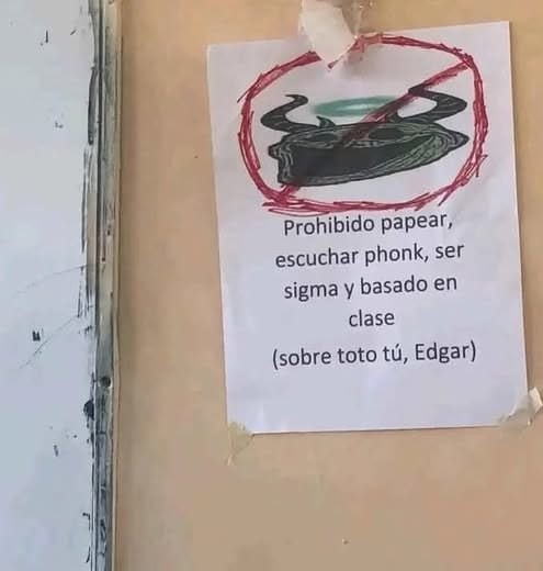 Edgar, deja el phonk y siéntate bien en clase - meme