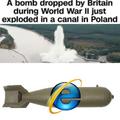 A bomb dropped by Britain during WW2 just exploded in a canal in Poland
