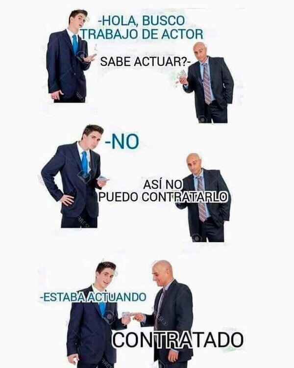 Cómo conseguir trabajo de actor - meme
