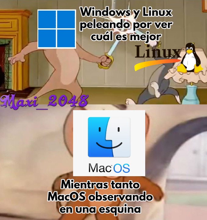 Windows, Linux y MacOS - meme
