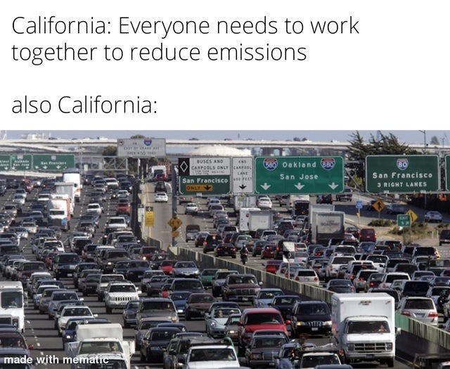 Emissions in California - meme
