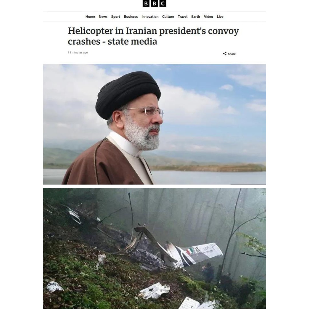 Iran's president has died in a helicopter crash - meme