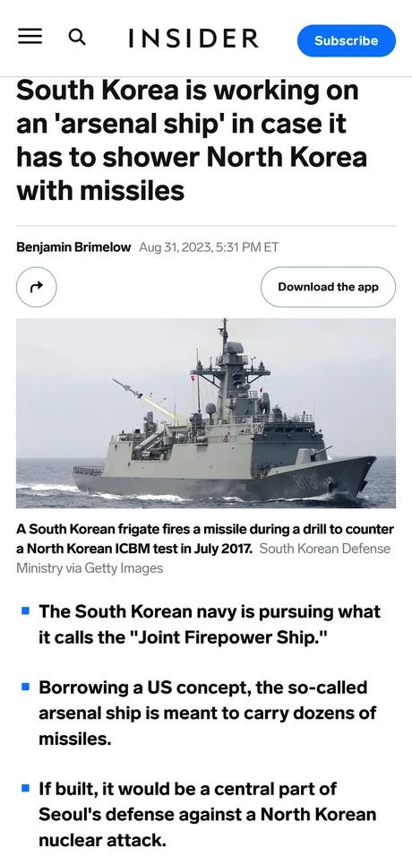 The South Korean navy is pursuing what it calls the Joint Firepower Ship - meme