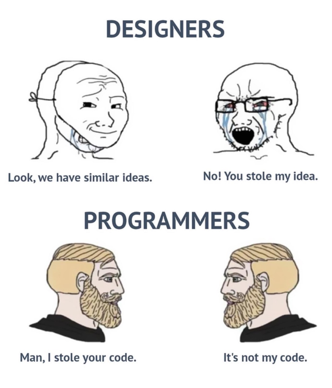 designers and developers meme