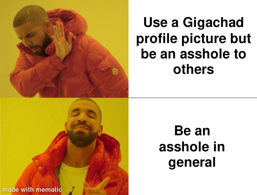 Gigacahd as profile picture - meme