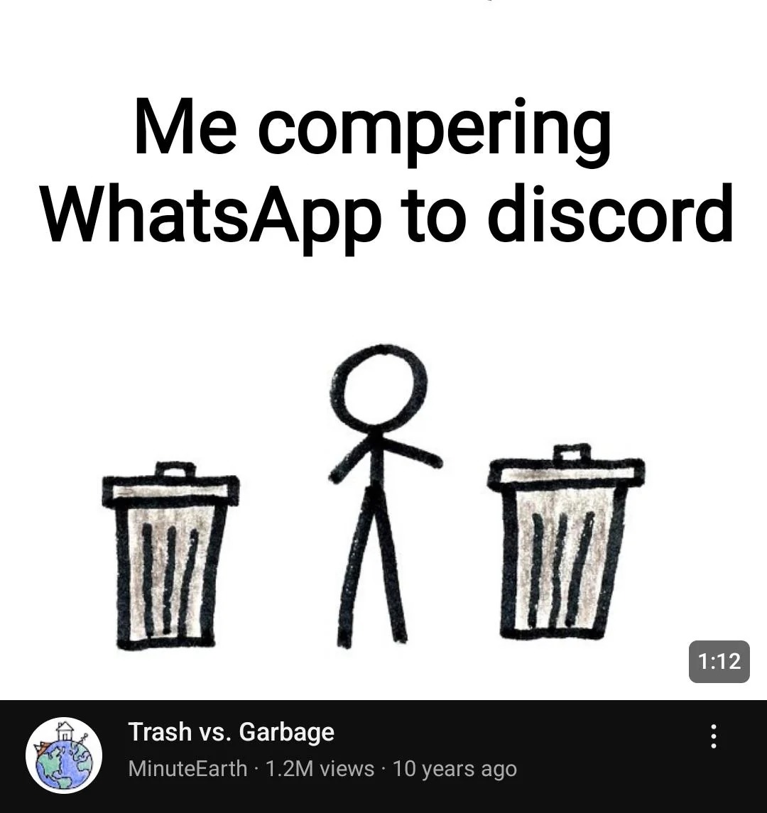 Whatsapp vs discord - meme