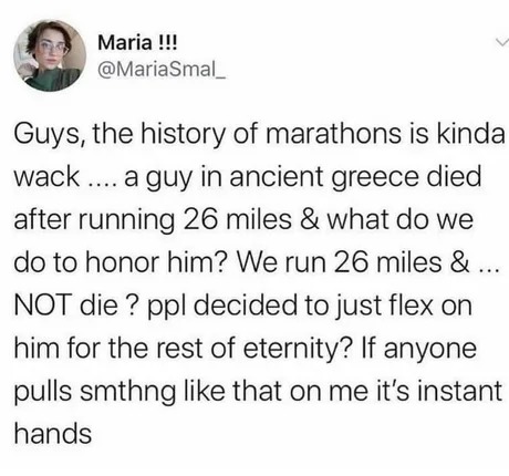 The history of Marathons - meme