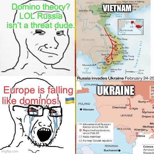 Vietnam War bad. Ukraine War GOOD. - meme