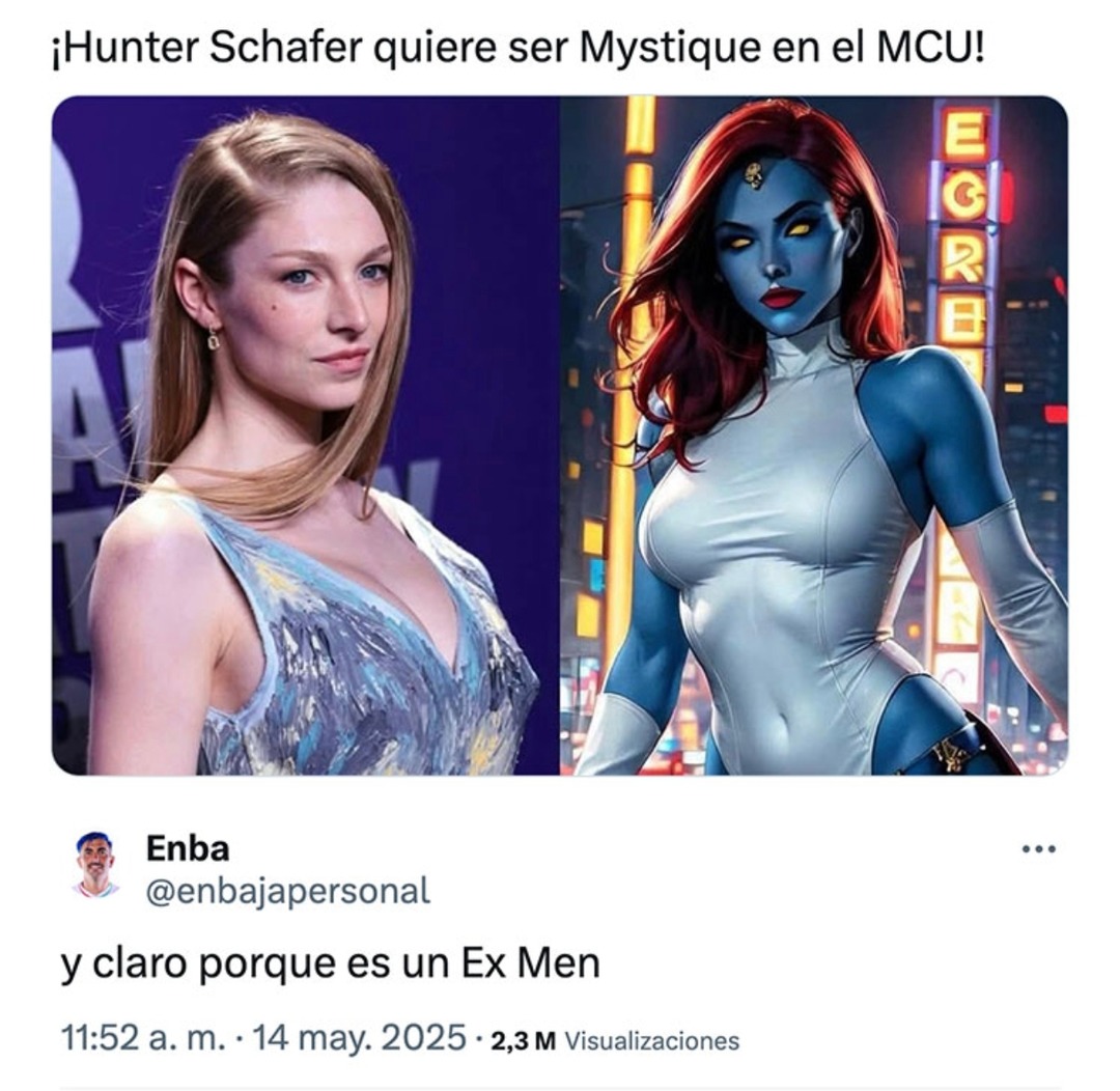 Hunter Schafer quiere ser Mystique y yo le doy el papel ya - meme