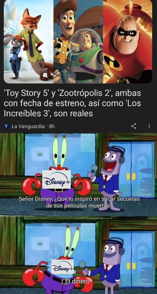 Disney sacando de la tumba hasta a los increíbles - meme