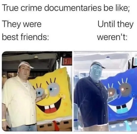 True crime documentaries - meme