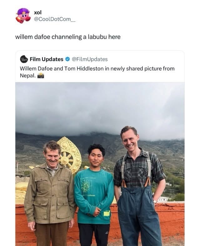 Willem Dafoe channeling pure Labubu energy - meme
