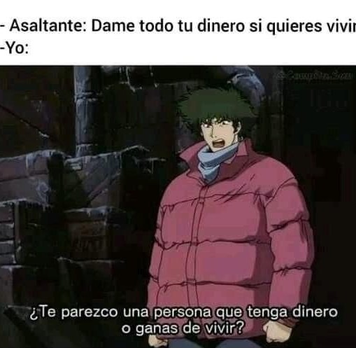 El asaltante pidiendo dinero y yo sin ganas de vivir - meme