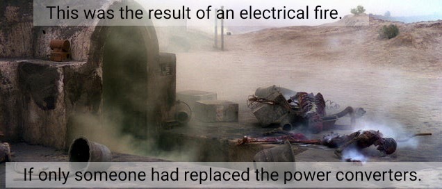 Guess he reall was going to get power converters - meme