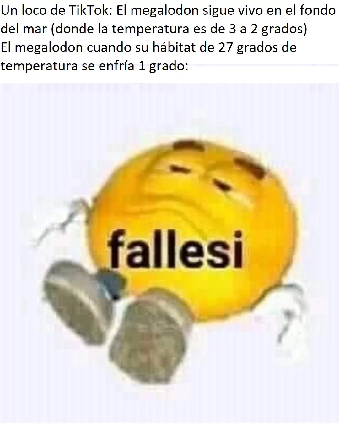 Ademas de que el megalodon no aguantaria ni la precion, ni el tipo de caomida que hay actualmente - meme