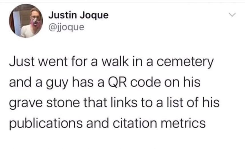 QR code on a grave stone - meme