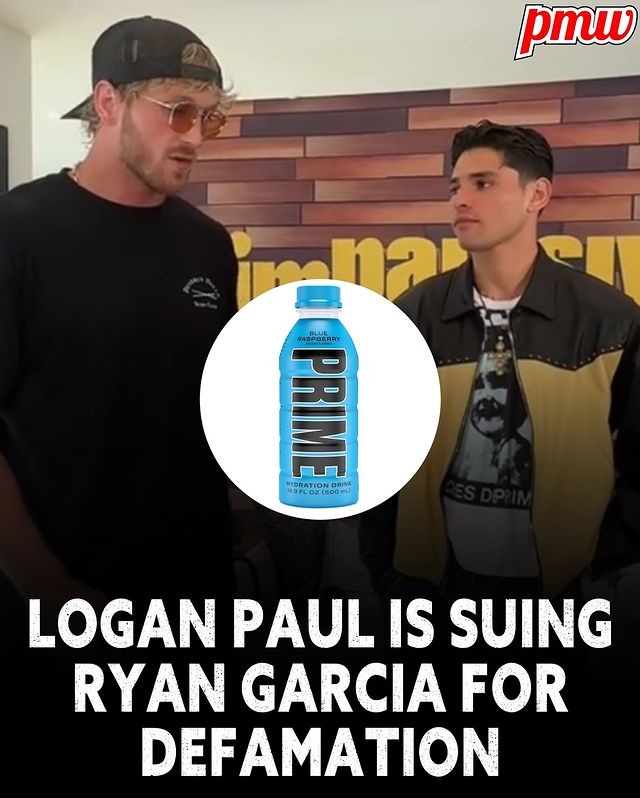 Logan Paul announced Prime Hydration is suing Ryan Garcia for defamation - meme