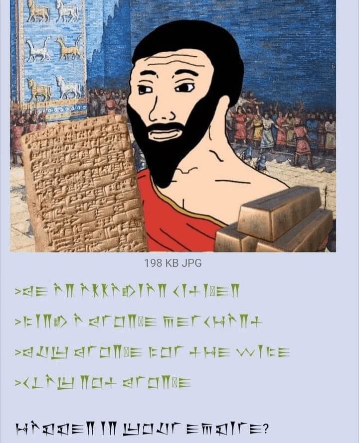 Newly discovered Anakkadian 0-chan tablet - meme