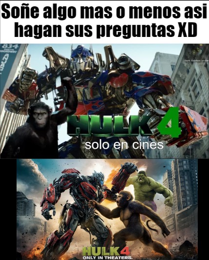 transformers X el planeta de los simios un sueño hecho realidad - meme