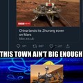 Imagine the Chinese and the American rovers just duking it out on mars like battle bots