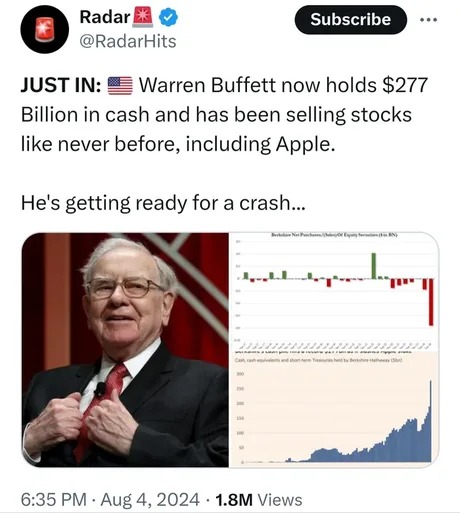 Warren Buffett is ready for a big market crash - meme