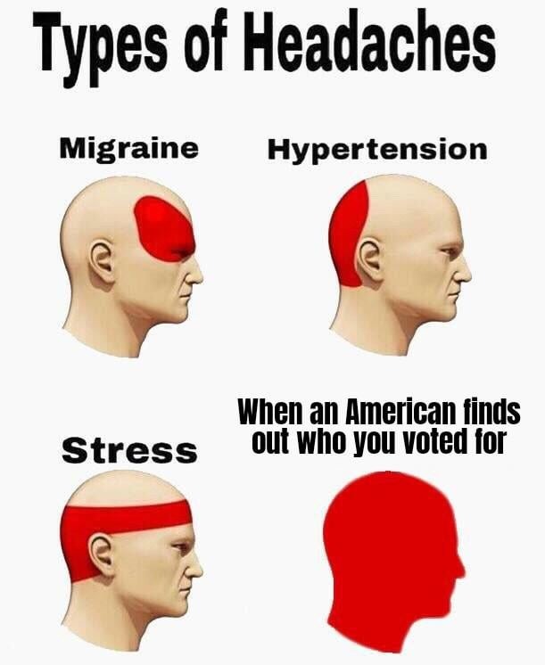 Types of headaches this year - meme
