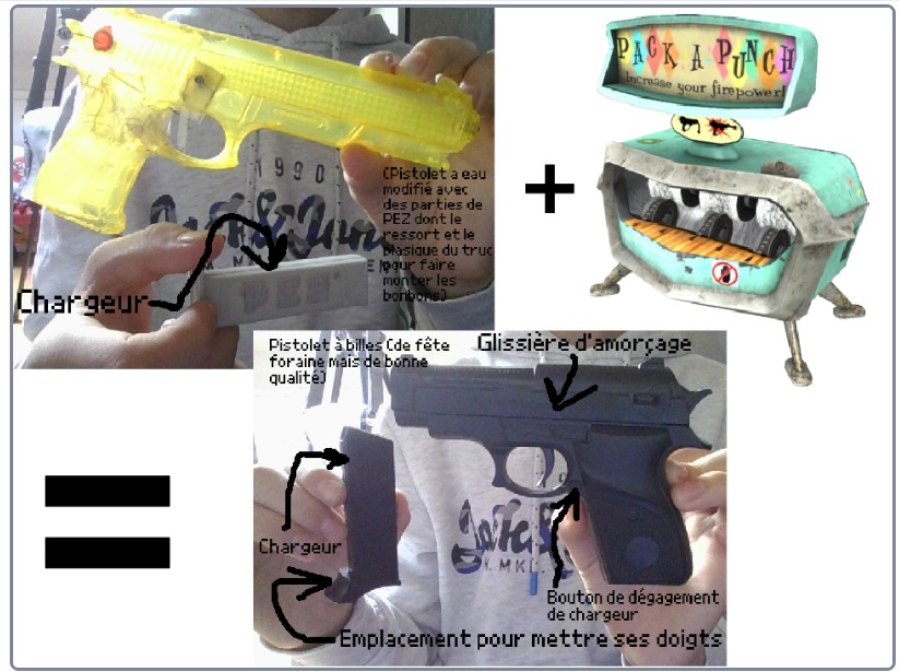 Comparaison (la modification du pistolet a eau c'est moi qui l'ai fait quand il ne tirait plus d'eau) - meme