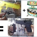 Comparaison (la modification du pistolet a eau c'est moi qui l'ai fait quand il ne tirait plus d'eau)