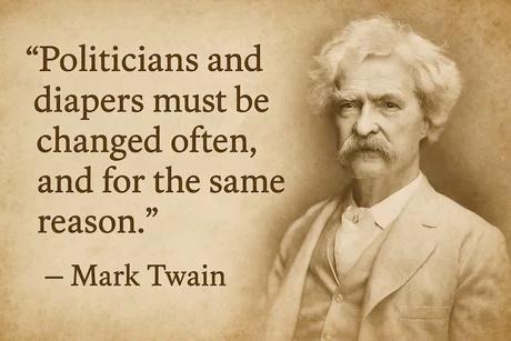 Mark Twain knew politicians stink too - meme