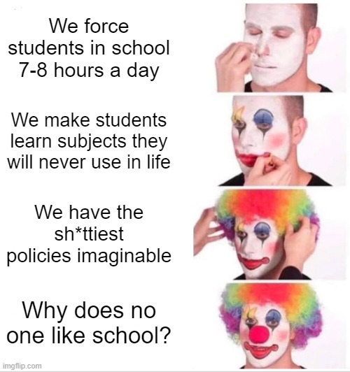 Clown applying make up meme