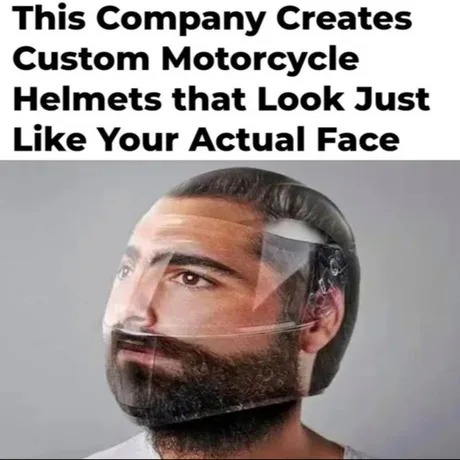 Helmets of your own face - meme
