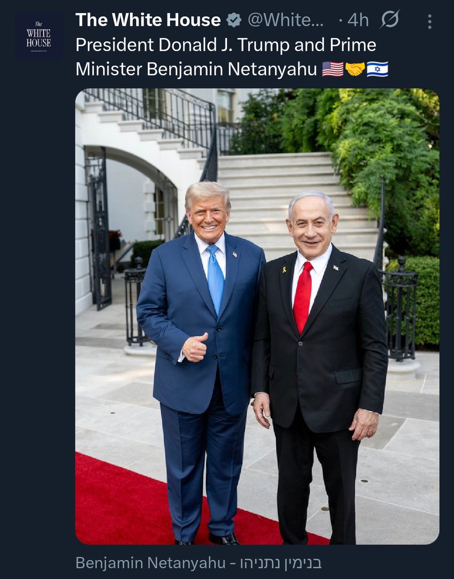 Trump and Netanyahu having a chill little meetup - meme