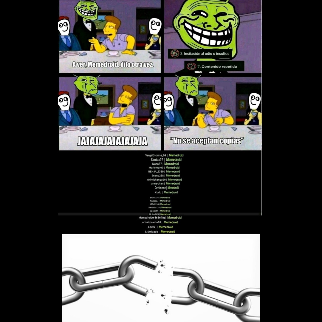 Las cadenas no dan risa - meme