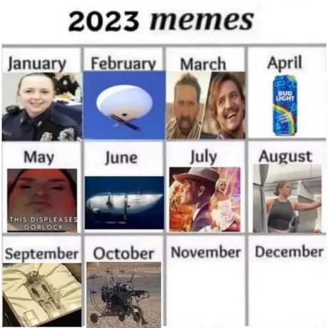 2023 memes calendar: October