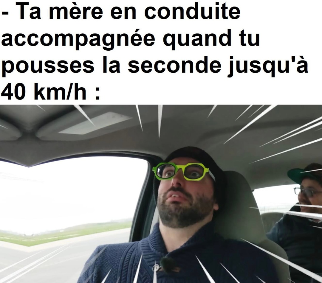 Ta daronne copilote de rallye à 40km/h - meme