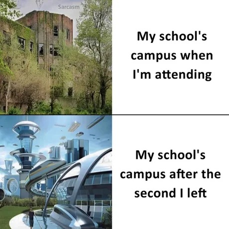 School's campus - meme