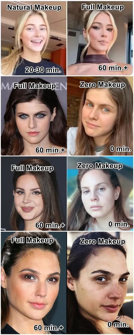 no makeup girls are beautiful - meme
