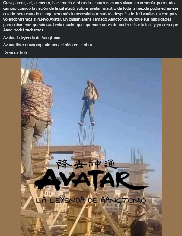 Avatar: La leyenda de Aangtonio - meme
