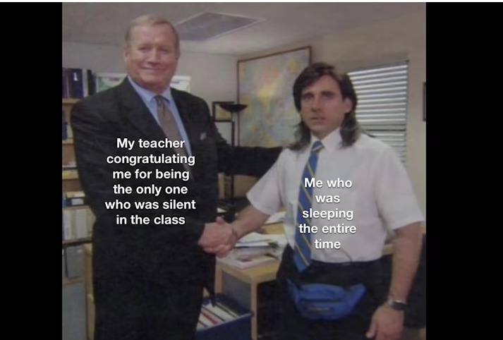 Sleeping in class - meme