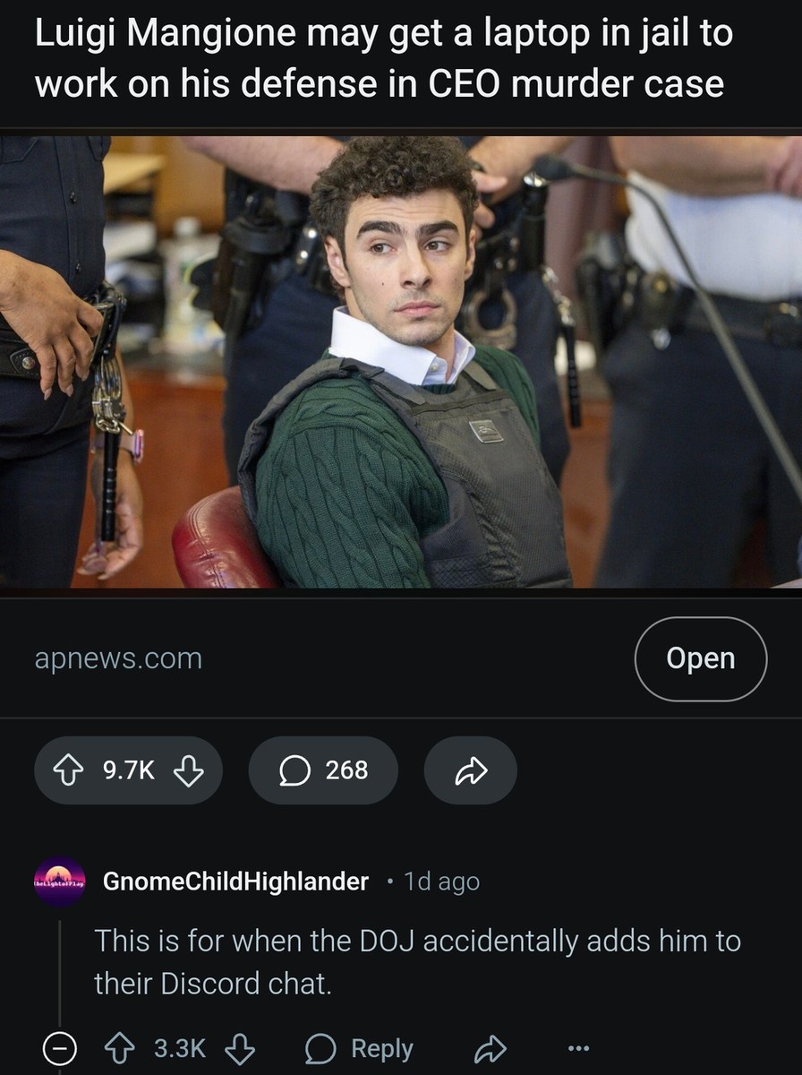 When Luigi gets a laptop in jail and logs into Discord - meme