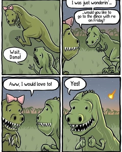 First comment was the dino in previous life (x_x) - meme