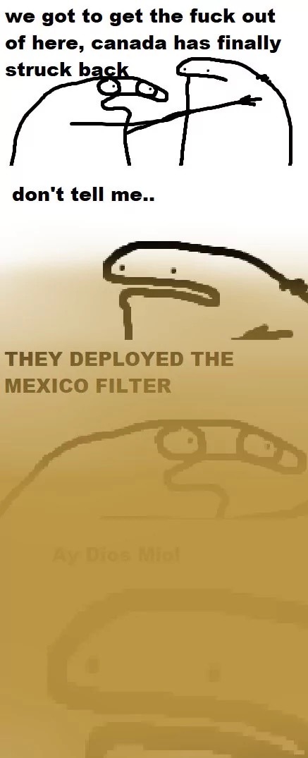 Nooo not the filtro mexico! todos estamos jodidos - meme