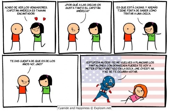 El capitán América sabe como tratar a una chica - meme