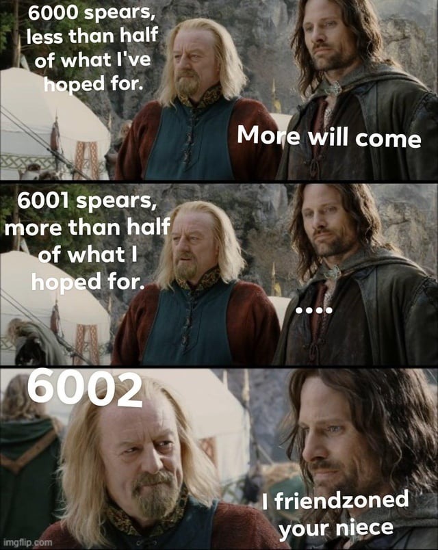 6000 spears, friendzoned niece, classic combo - meme