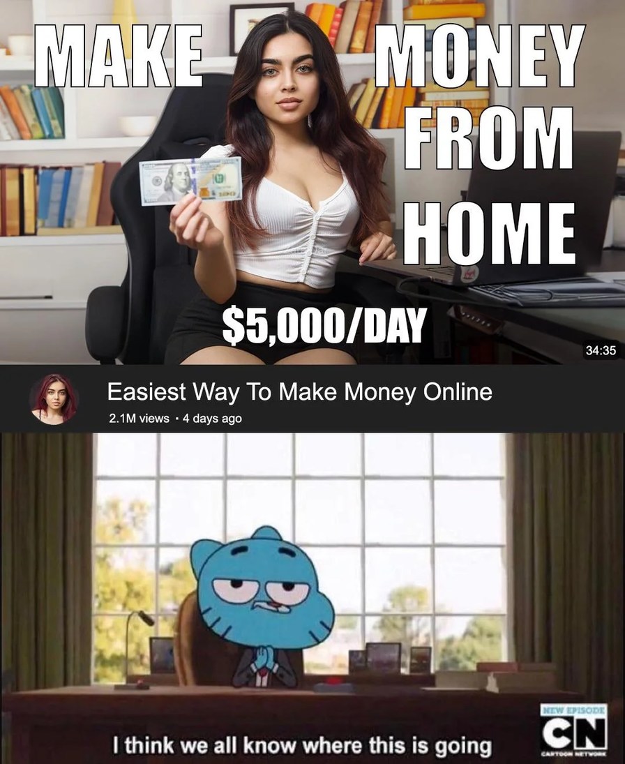 Make money from home meme