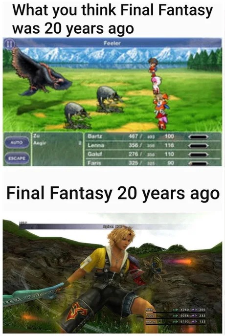 Final fantasy 20 years ago :| - meme