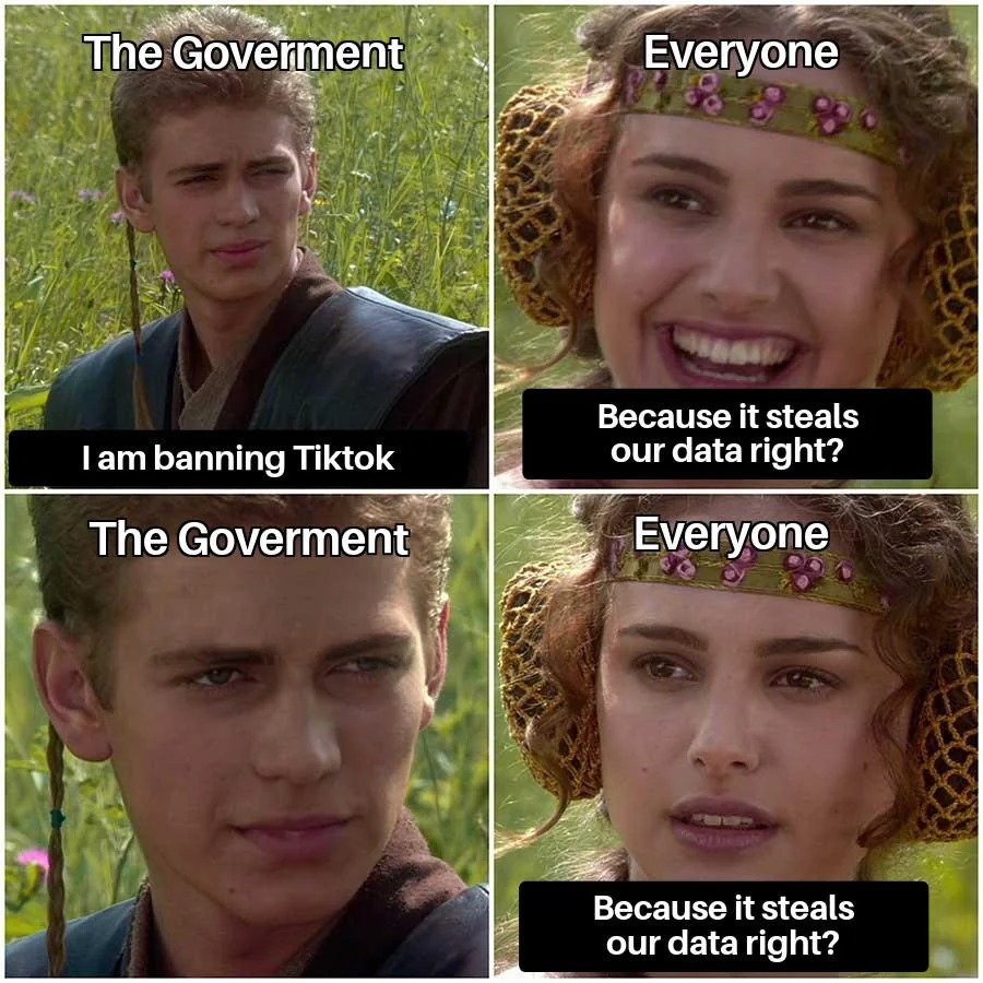 Now the government will control your tiktok data - meme
